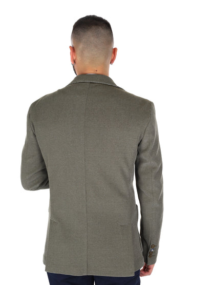 Giacca FB elegante da uomo in maglia verde per primavera-estate