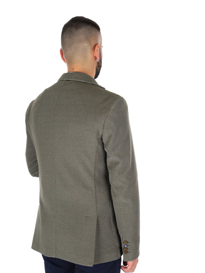 Giacca FB elegante da uomo in maglia verde per primavera-estate