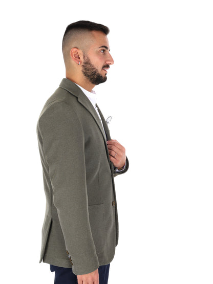 Giacca FB elegante da uomo in maglia verde per primavera-estate