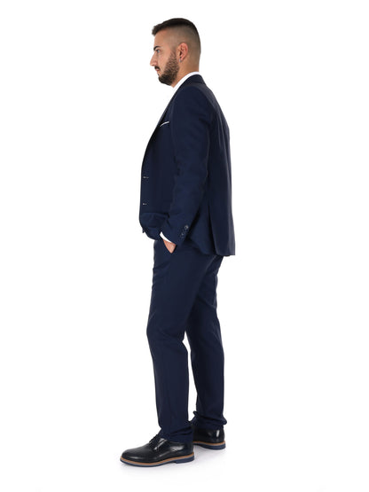 FB abito elegante da uomo blu con gilet per uso civile