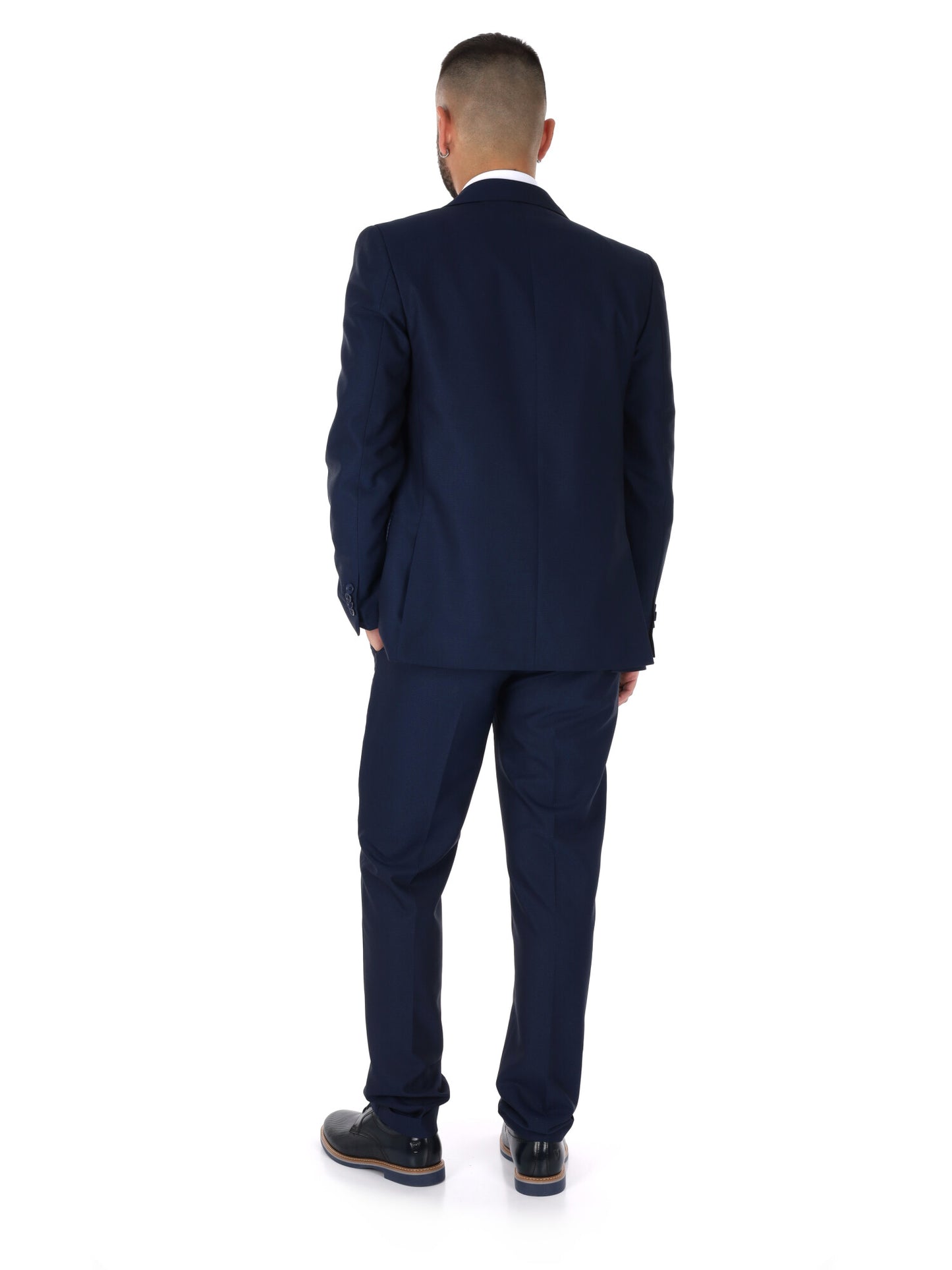 FB abito elegante da uomo blu con gilet per uso civile