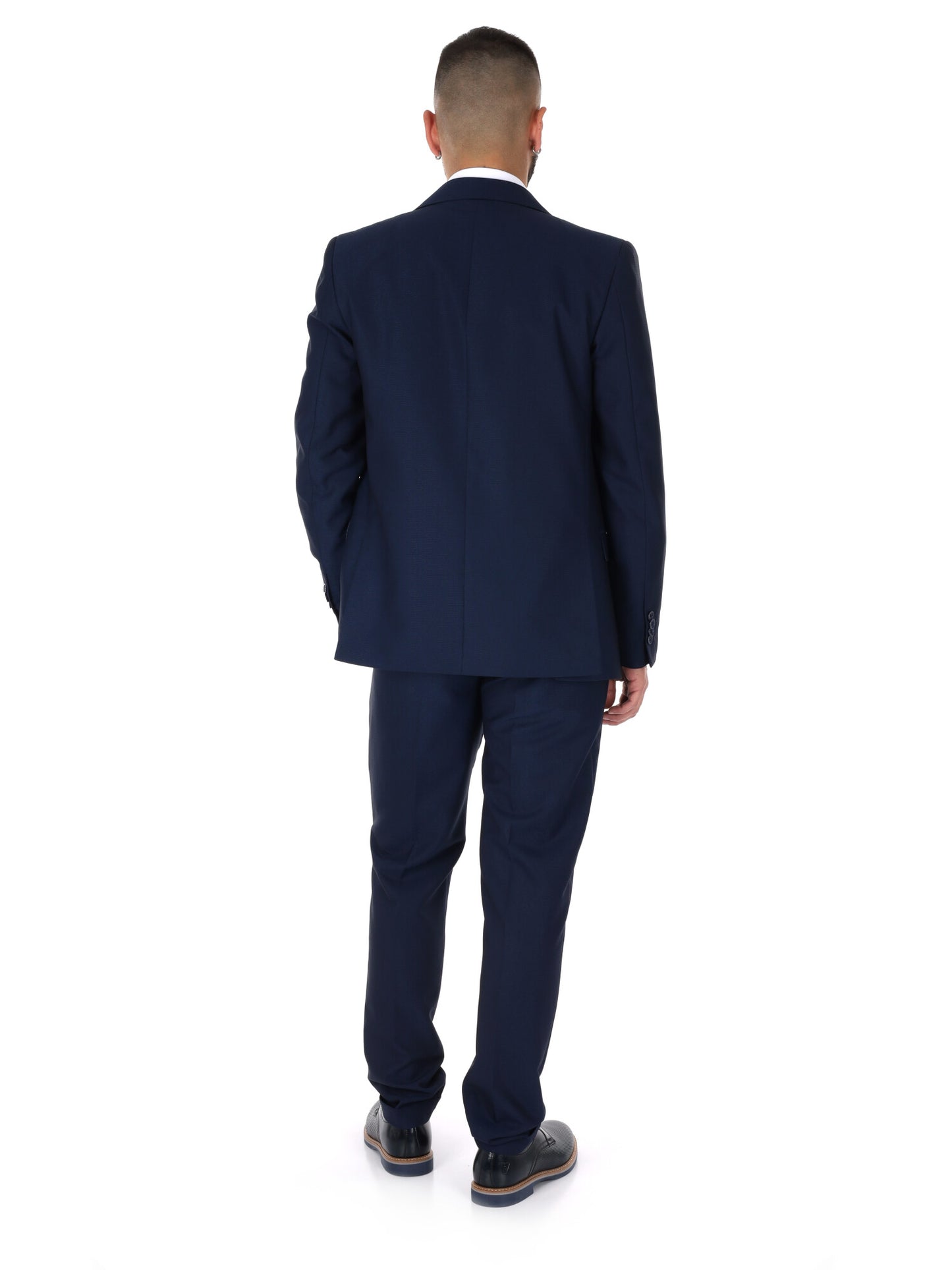 FB abito elegante da uomo blu con gilet per uso civile