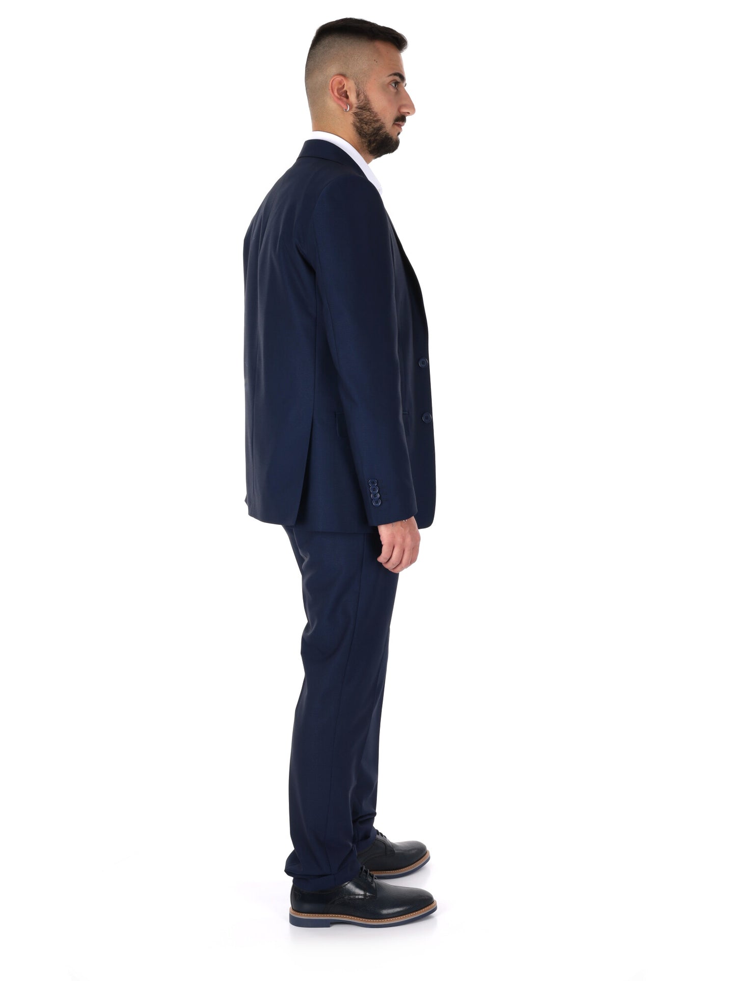 FB abito elegante da uomo blu con gilet per uso civile