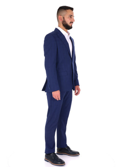Abito da uomo FB blu elegante con motivo a quadri per la primavera-estate