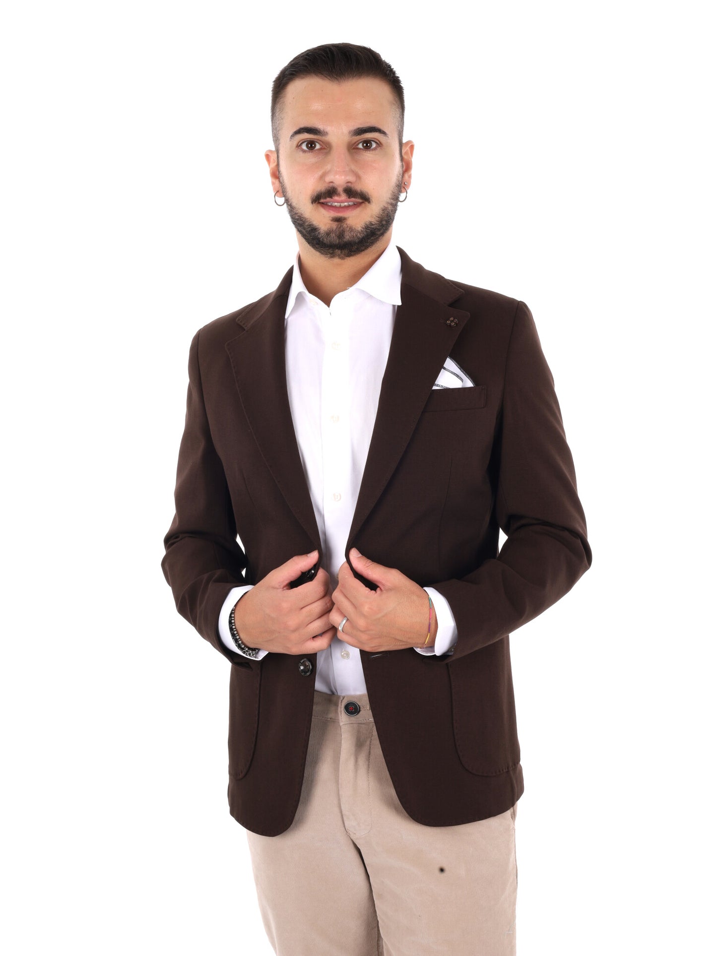 Fb FR838 59 2, giacca da uomo marrone