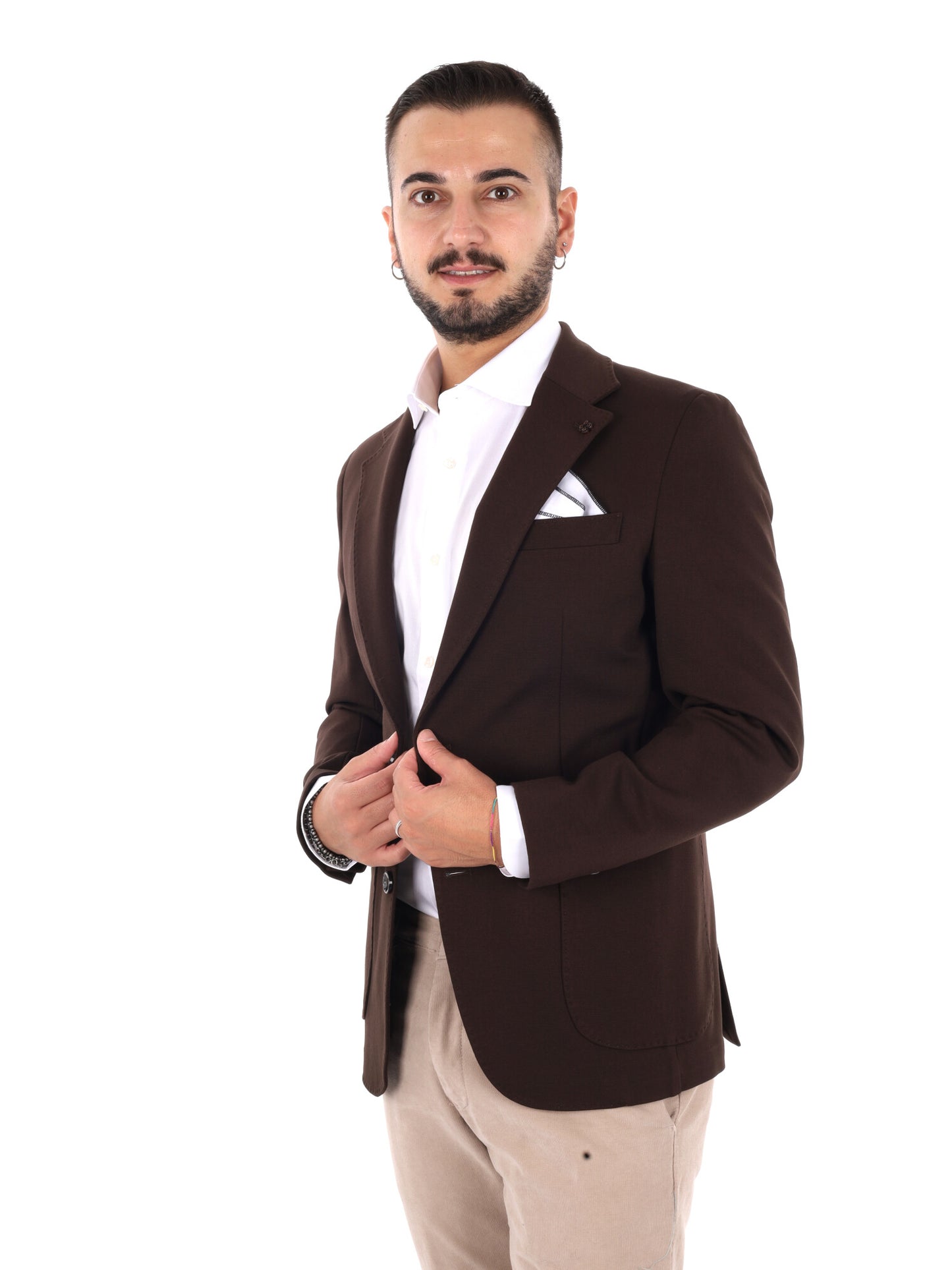 Fb FR838 59 2, giacca da uomo marrone