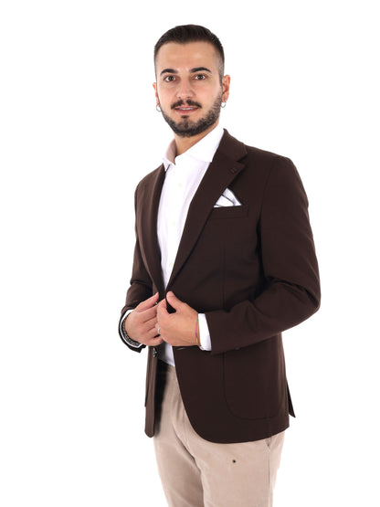 Fb FR838 59 2, giacca da uomo marrone