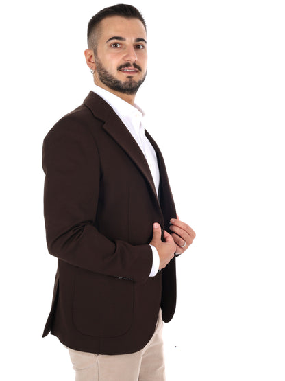Fb FR838 59 2, giacca da uomo marrone