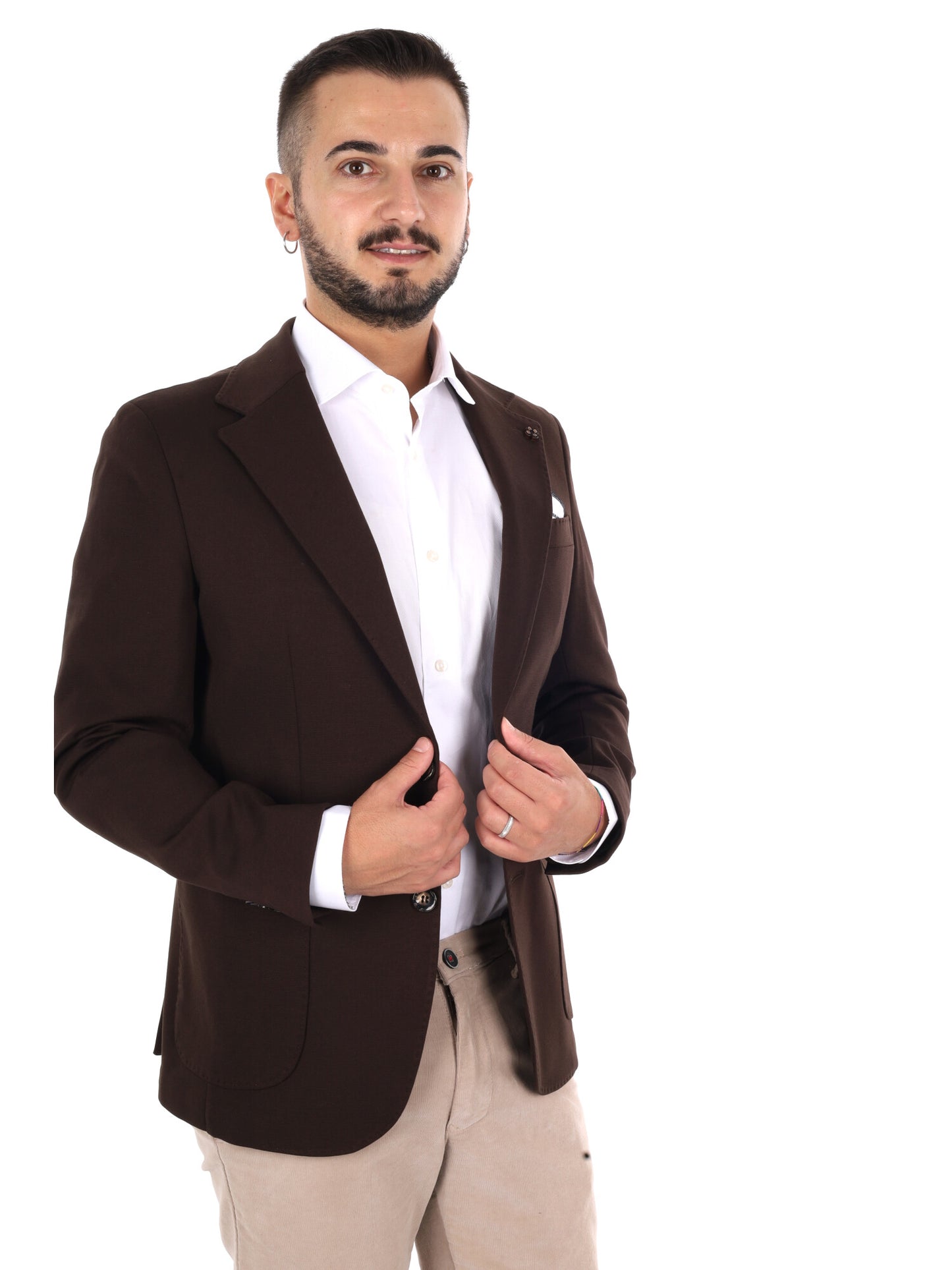 Fb FR838 59 2, giacca da uomo marrone