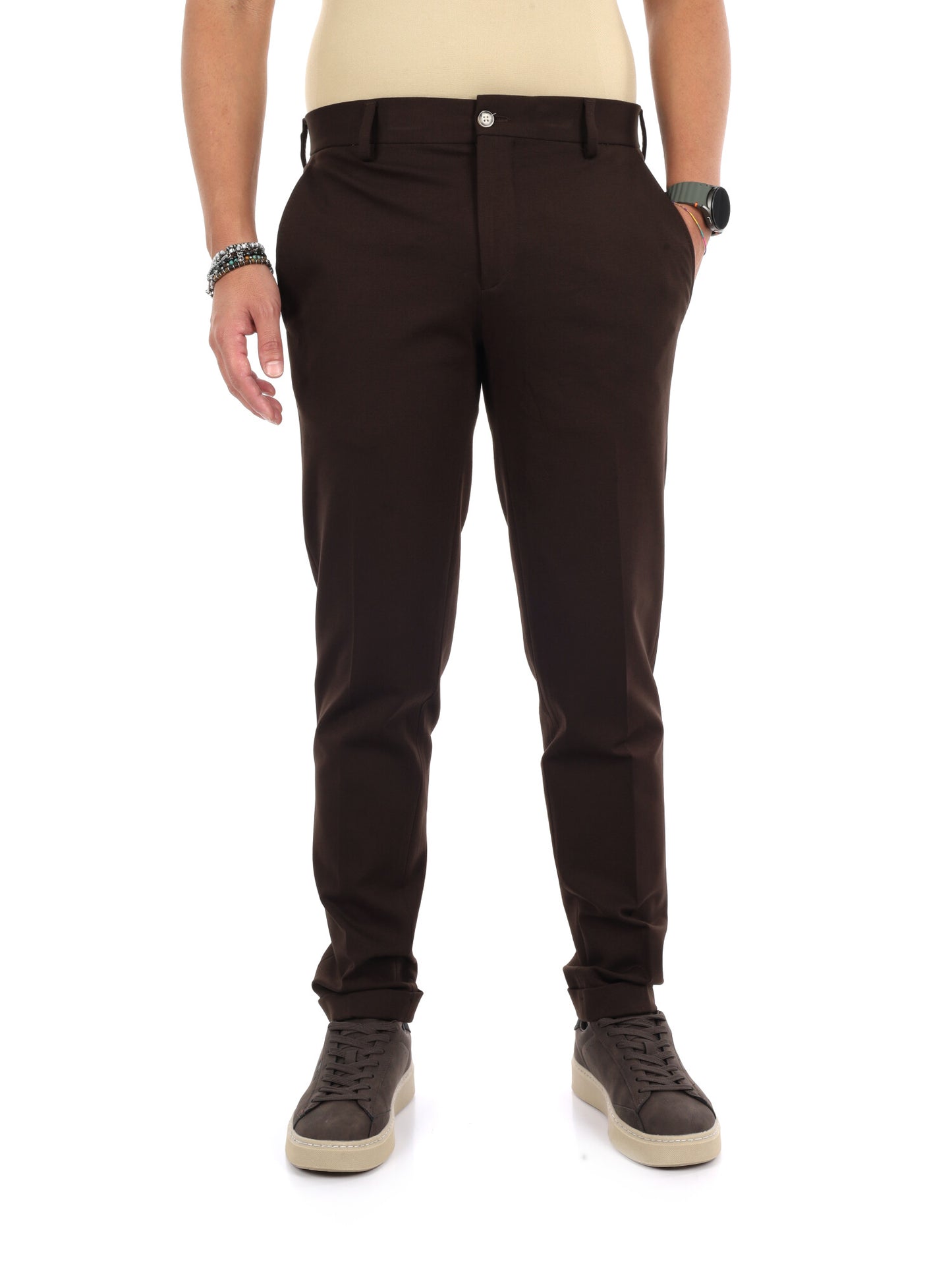 Fb Panta P.Milano, pantalone da uomo marrone