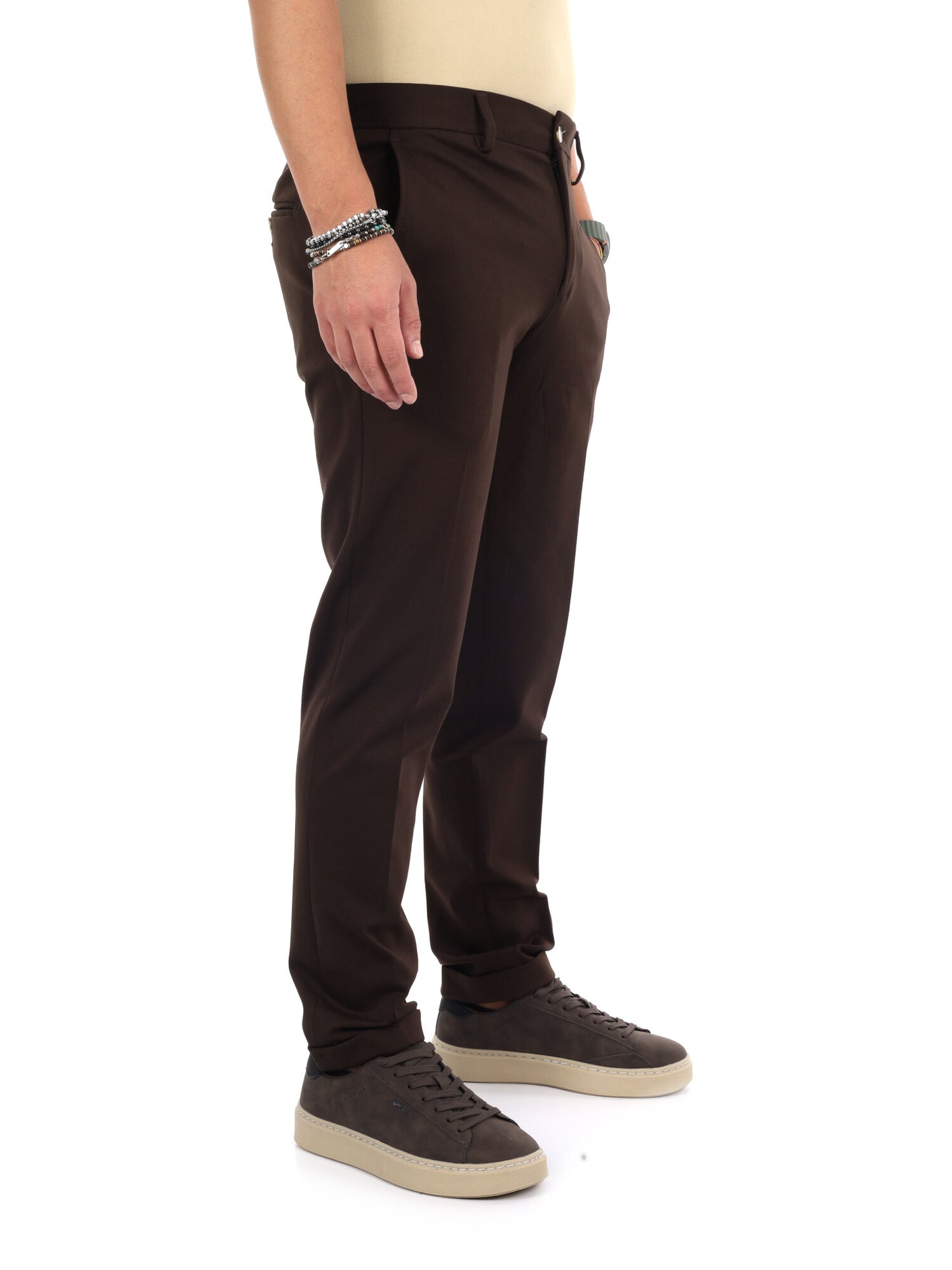 Fb Panta P.Milano, pantalone da uomo marrone