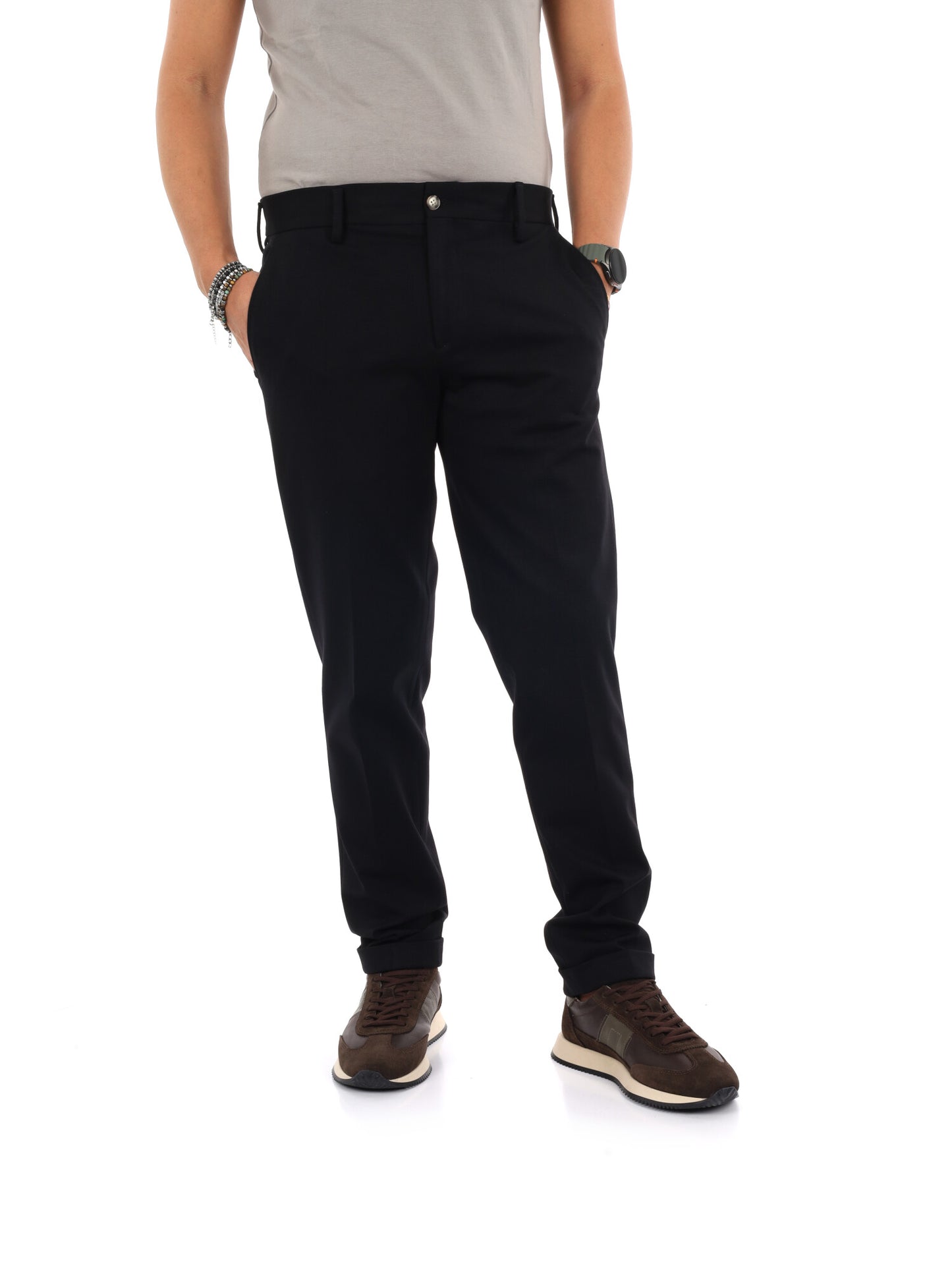 Fb FR938 99, pantalone da uomo nero