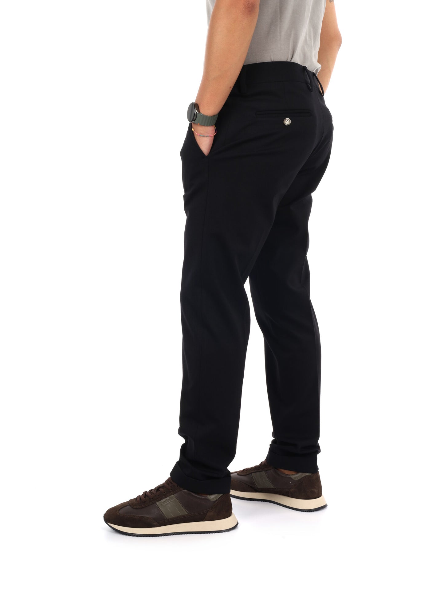 Fb FR938 99, pantalone da uomo nero