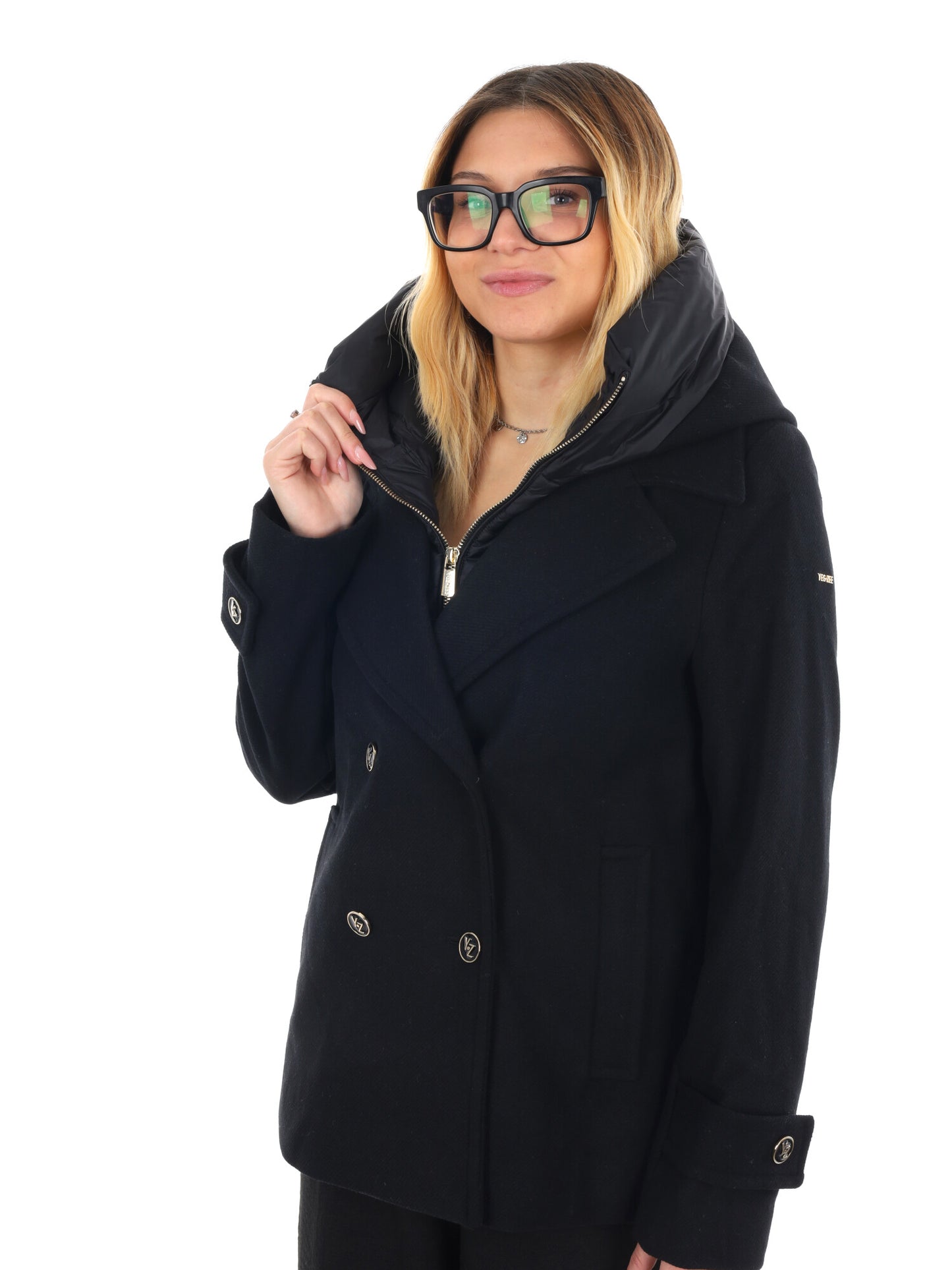CAPPOTTO CORTO YES ZEE DA DONNA NERO