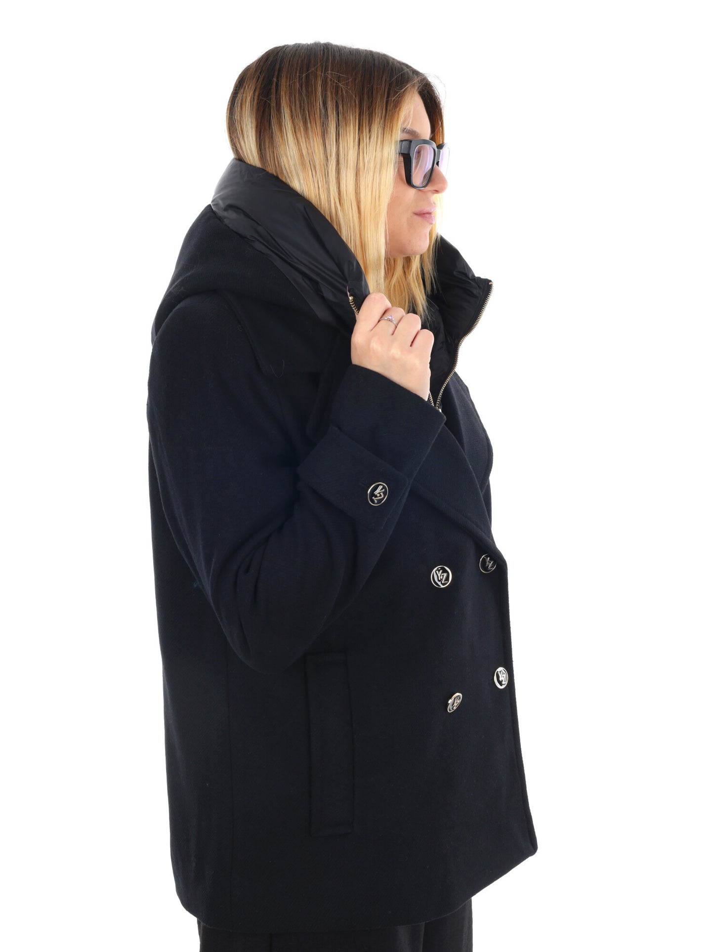 CAPPOTTO CORTO YES ZEE DA DONNA NERO