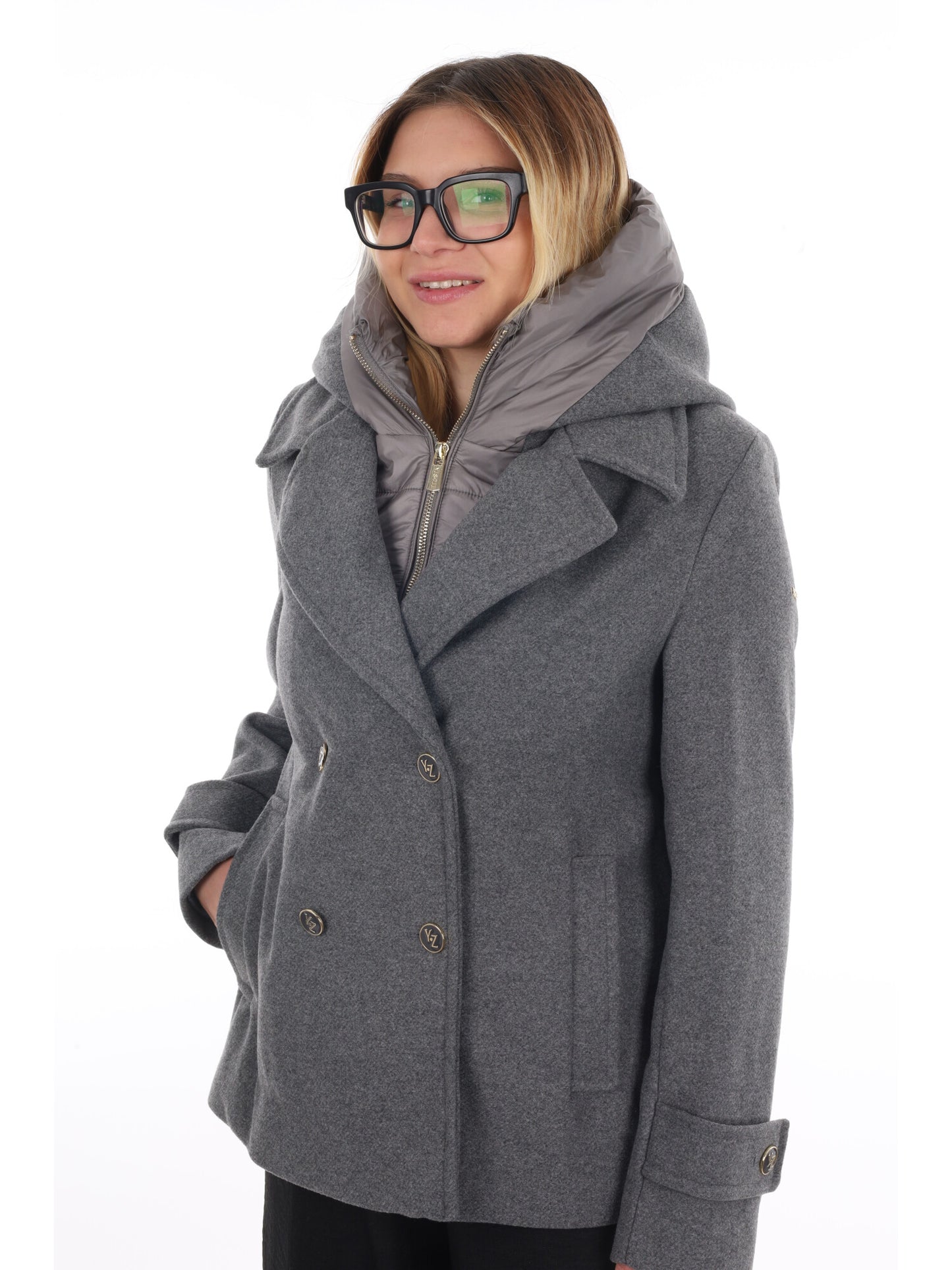 CAPPOTTO CORTO YES ZEE DA DONNA GRIGIO