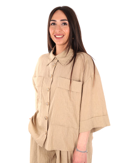 Camicia donna Yes-Zee in colore fango perfetta per la primavera