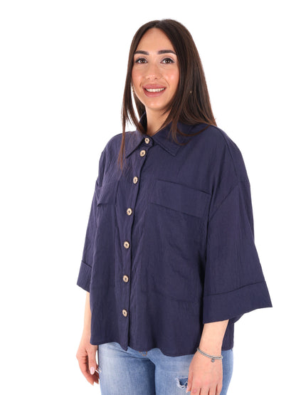 Camicia Yes-Zee donna in blu per primavera-estate