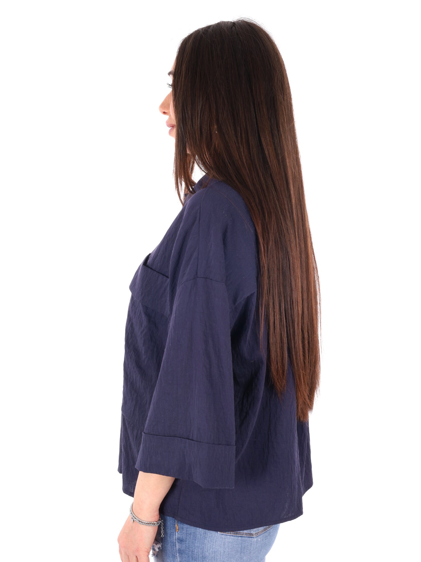 Camicia Yes-Zee donna in blu per primavera-estate