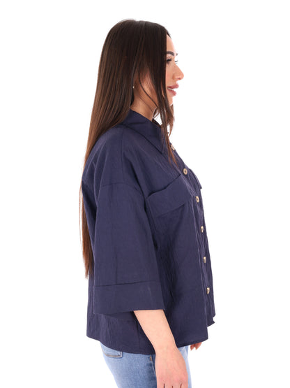 Camicia Yes-Zee donna in blu per primavera-estate