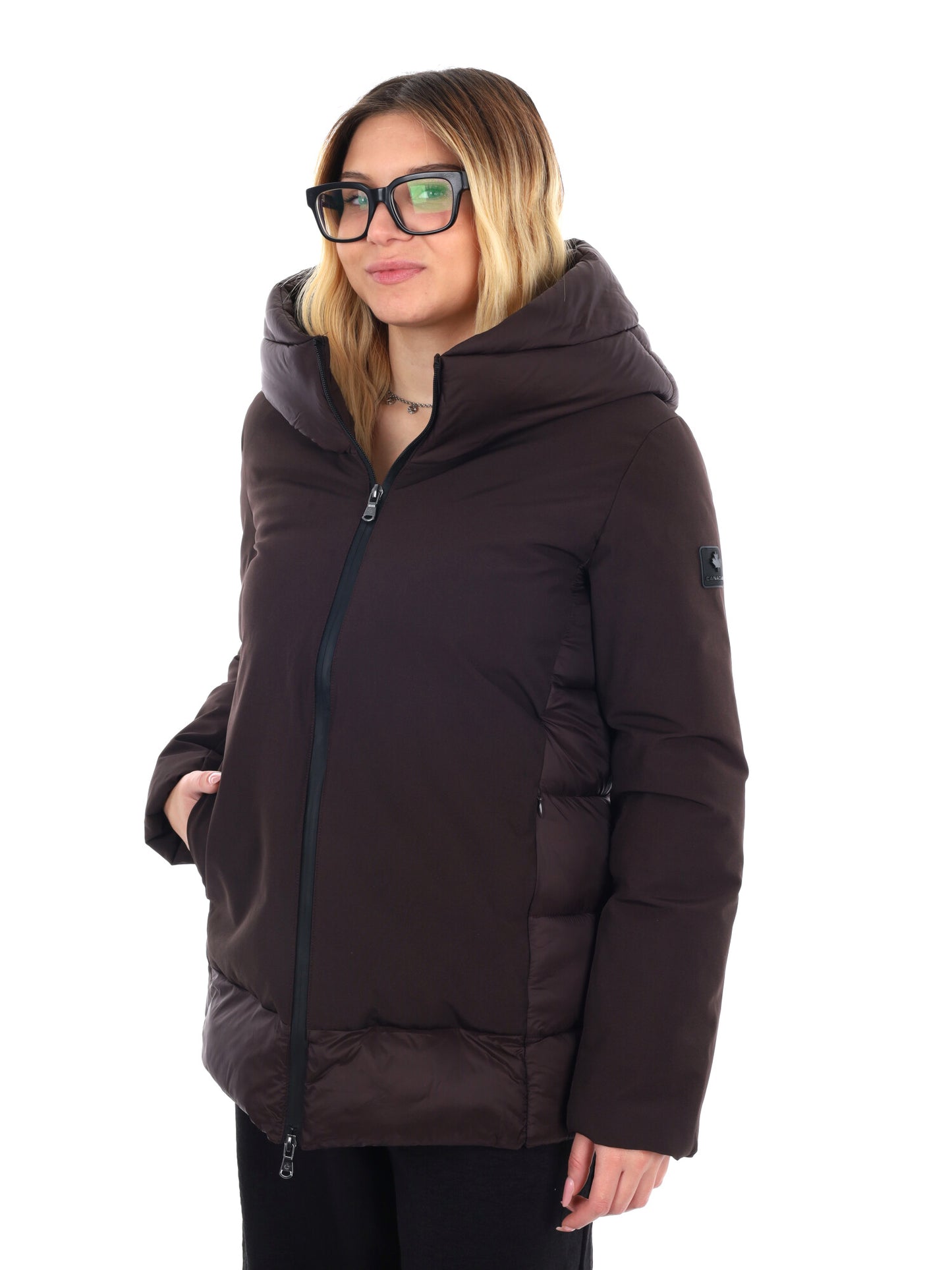 GIACCA LITTON LUNGA CANADIAN DA DONNA MARRONE