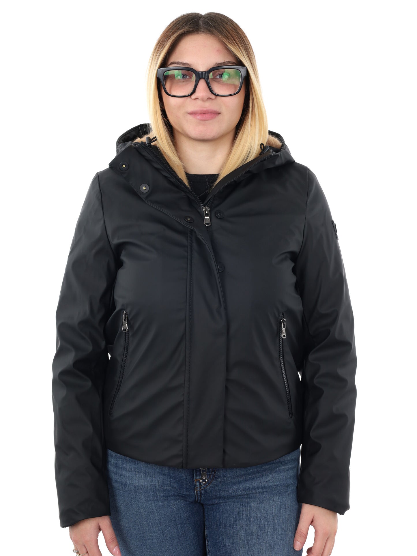 GIUBBINO RANCREDIA CON CAPPUCCIO CANADIAN DA DONNA NERO