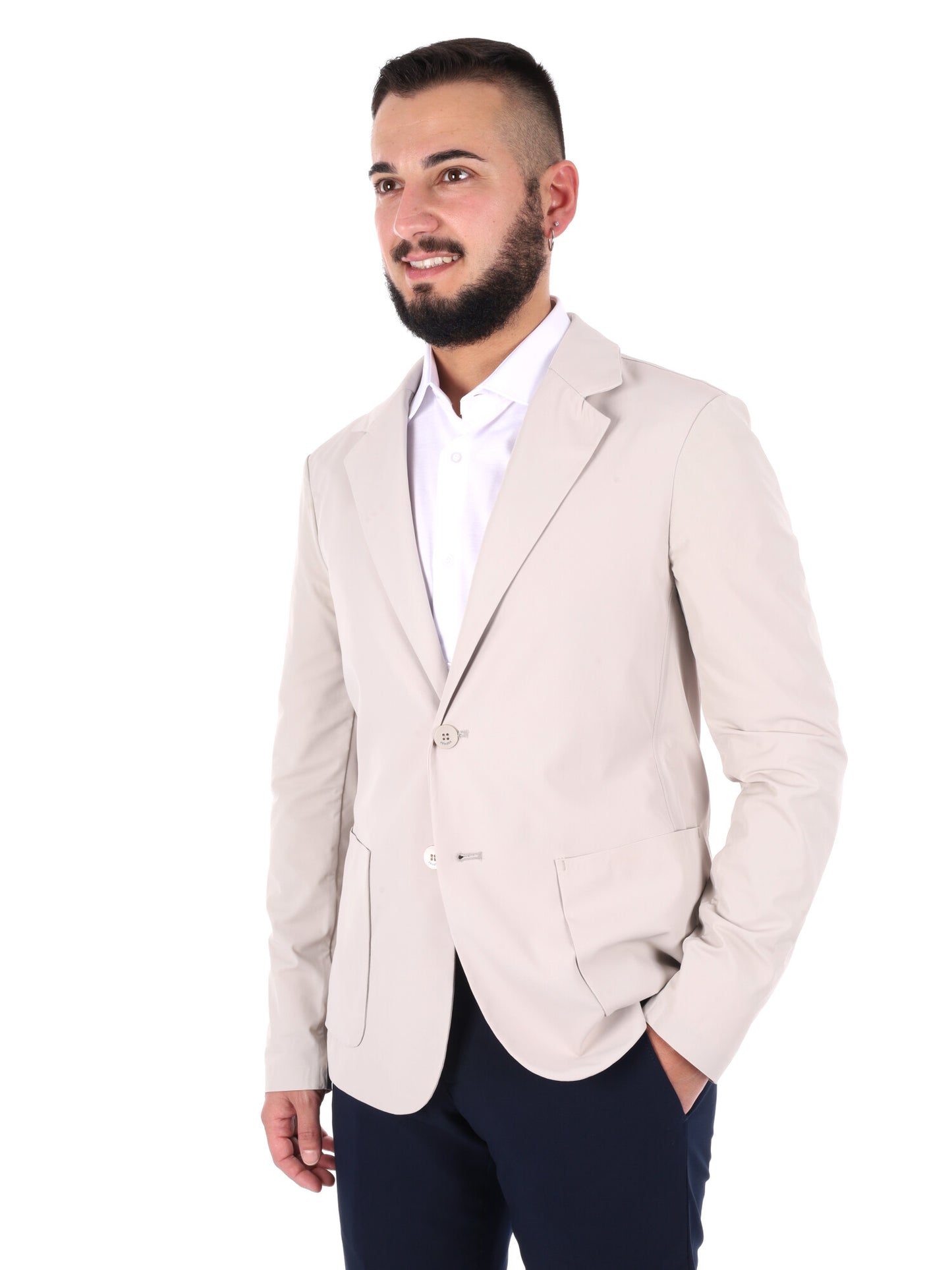 Yes-Zee giacca blazer uomo crema per la primavera-estate