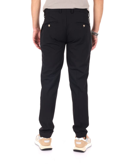 Pantalone elegante FB Galileo Catena nero da uomo
