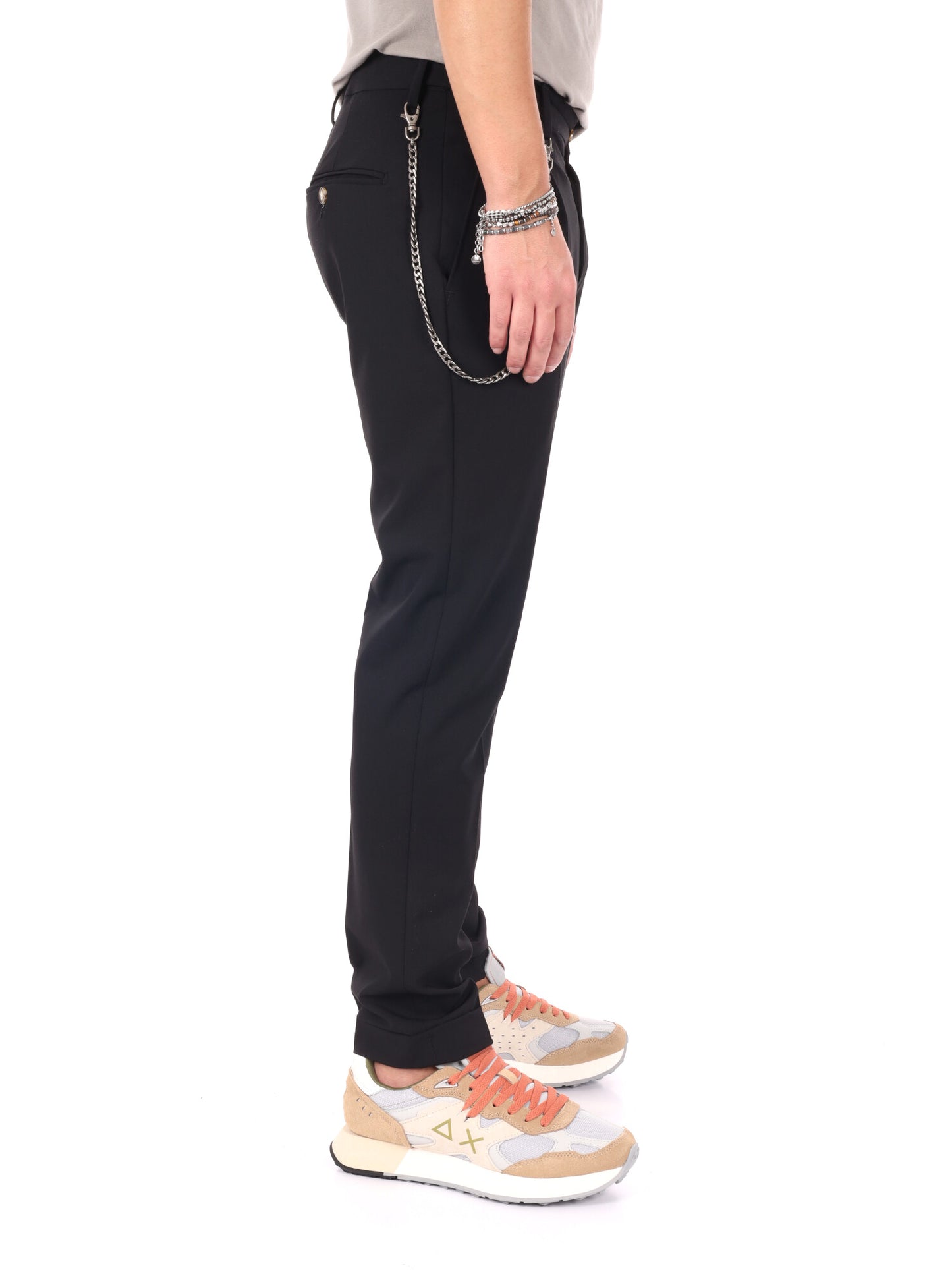 Pantalone elegante FB Galileo Catena nero da uomo