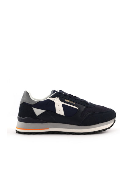 Gas Malik Mix, sneakers casual da uomo blu con dettagli a contrasto