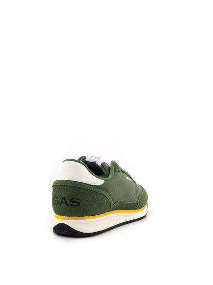 Gas Domingo Mix, sneakers stringate uomo verde casual
