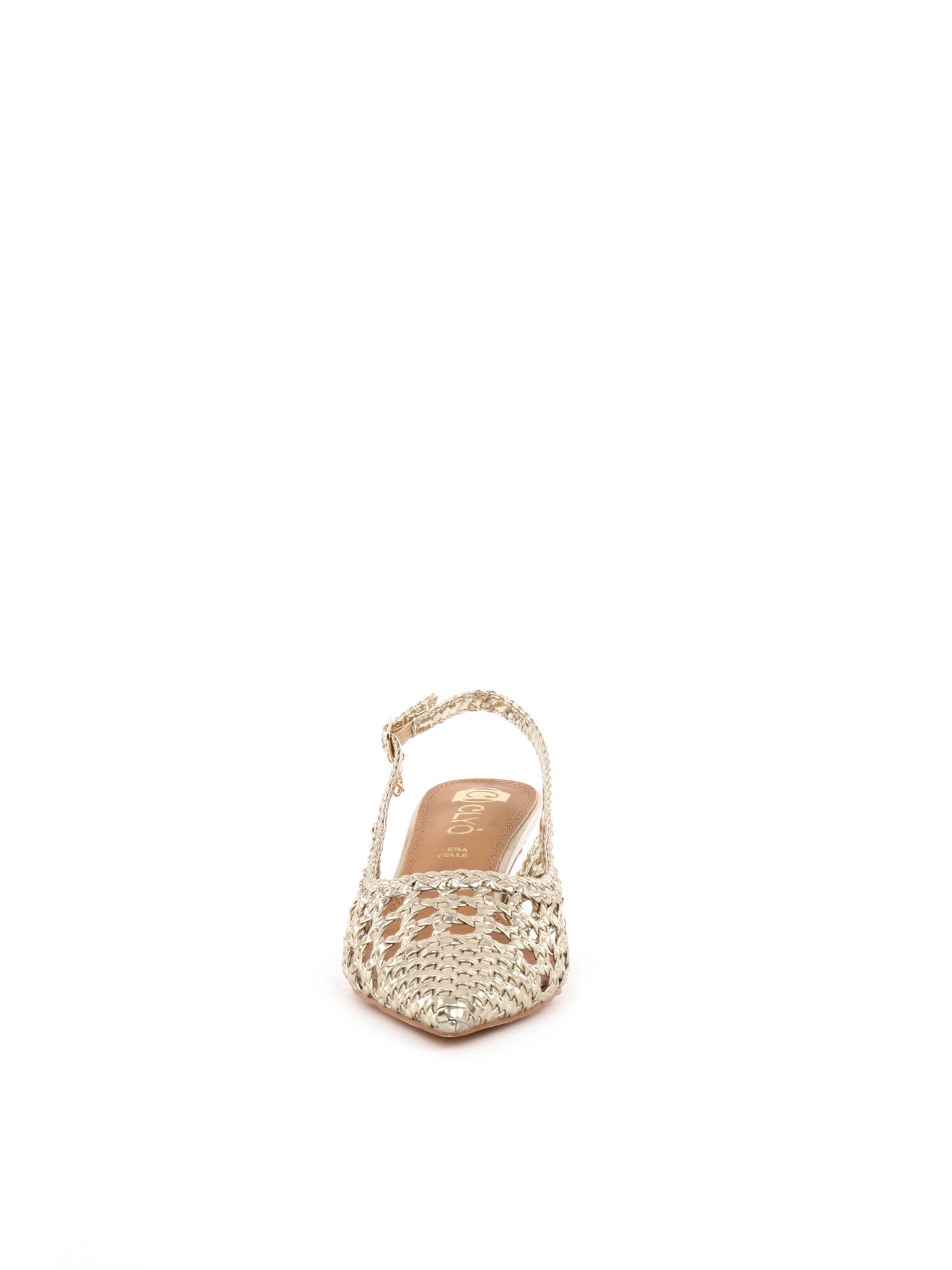 Décolleté slingback intrecciate oro eleganti da donna Clyo'
