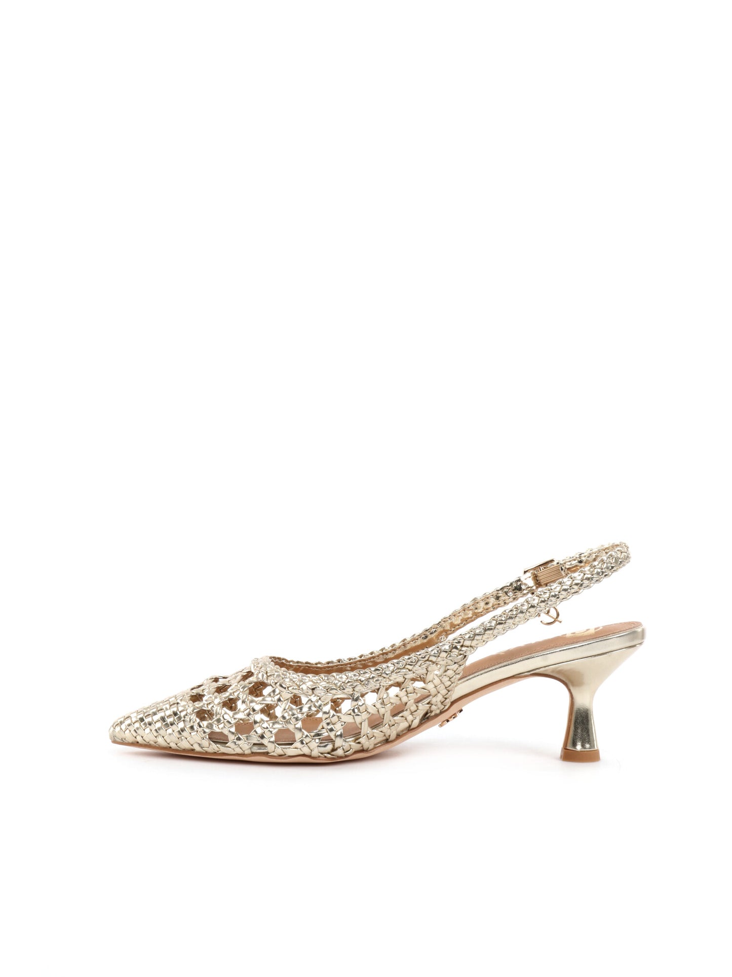 Décolleté slingback intrecciate oro eleganti da donna Clyo'