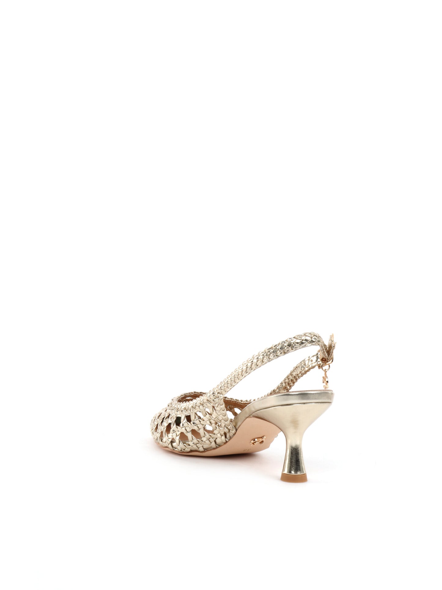 Décolleté slingback intrecciate oro eleganti da donna Clyo'