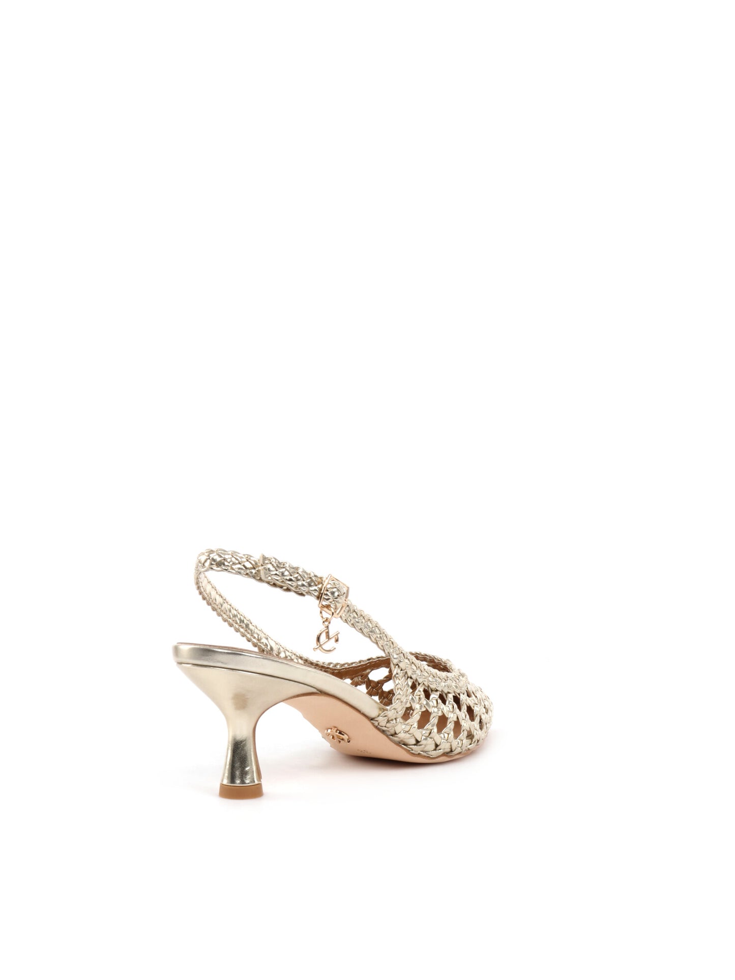 Décolleté slingback intrecciate oro eleganti da donna Clyo'