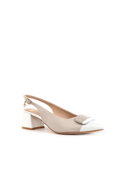 SLINGBACK BICOLOR CLYO' DA DONNA BIANCO BEIGE