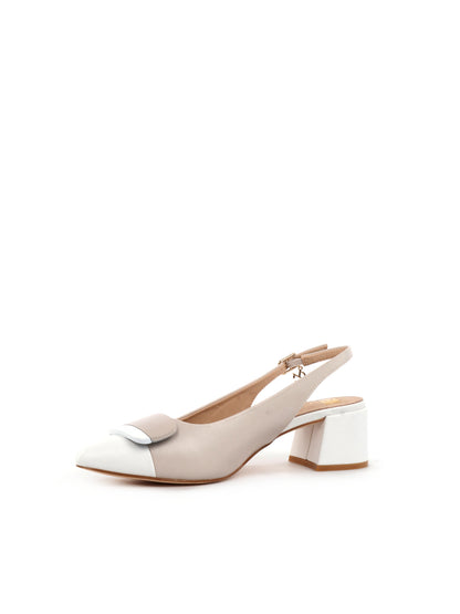 SLINGBACK BICOLOR CLYO' DA DONNA BIANCO BEIGE