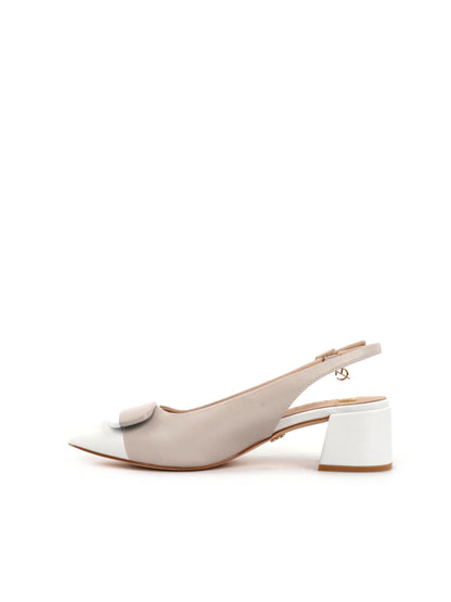 SLINGBACK BICOLOR CLYO' DA DONNA BIANCO BEIGE