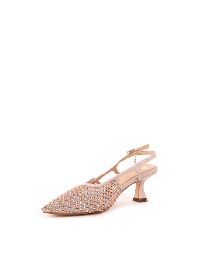 Eleganti décolleté Clyo' GD397 beige da donna con tacco comodo