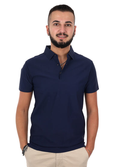 Polo da uomo Gianni Lupo blu per un look casual raffinato