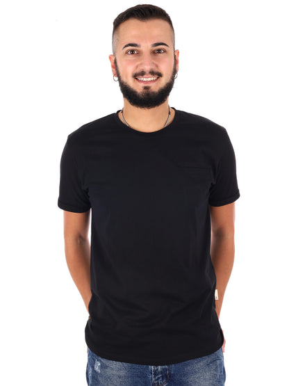 T-shirt con taschino Gianni Lupo da uomo in nero