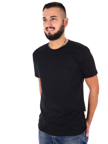 T-shirt con taschino Gianni Lupo da uomo in nero