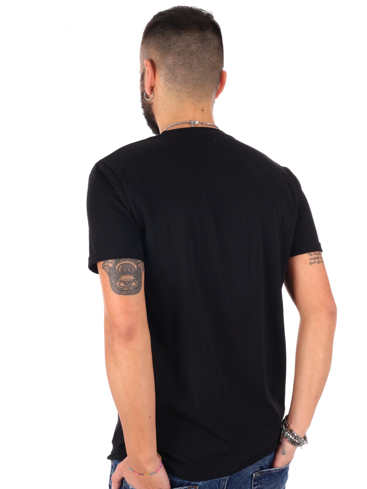 T-shirt con taschino Gianni Lupo da uomo in nero