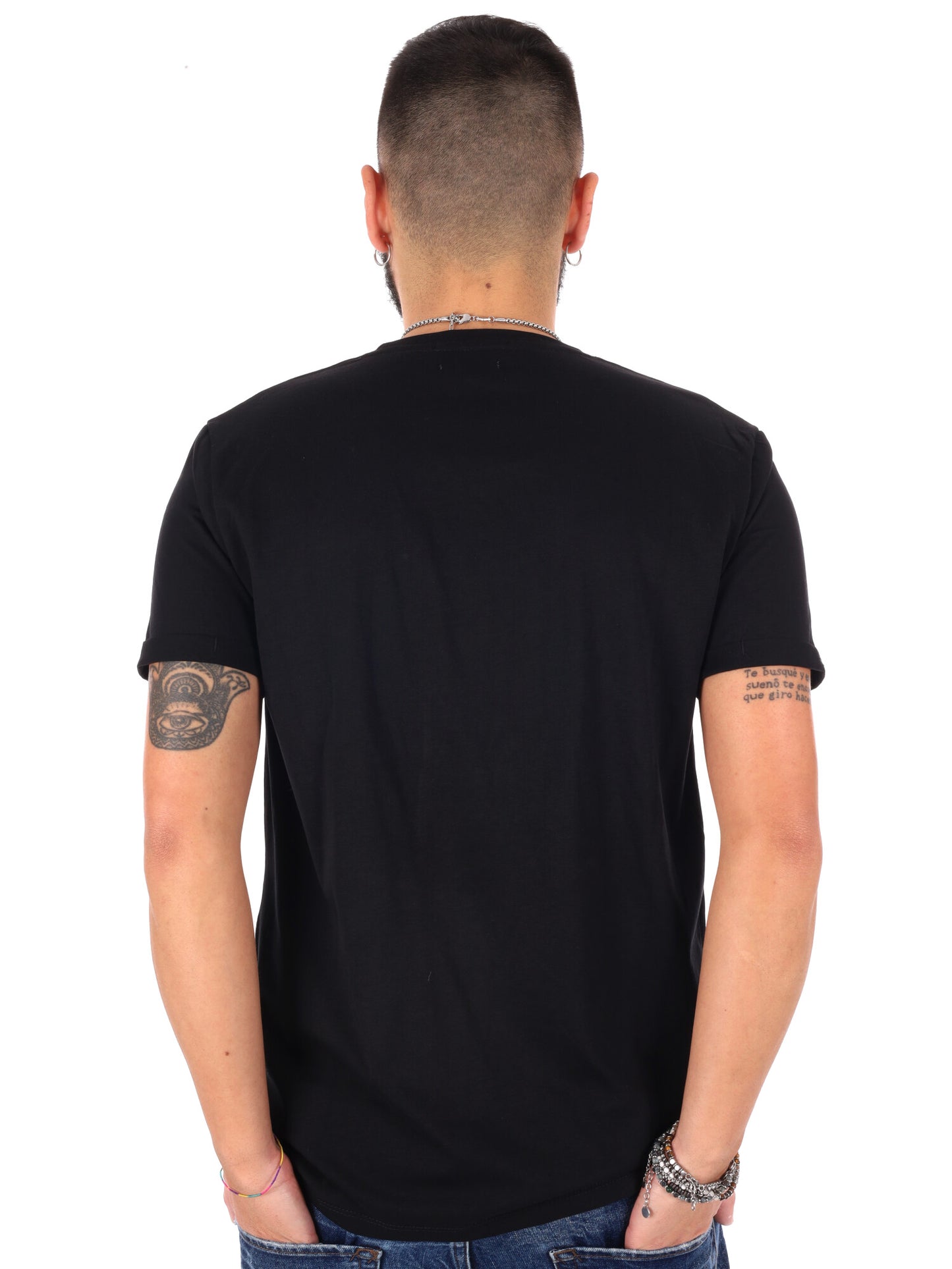 T-shirt con taschino Gianni Lupo da uomo in nero