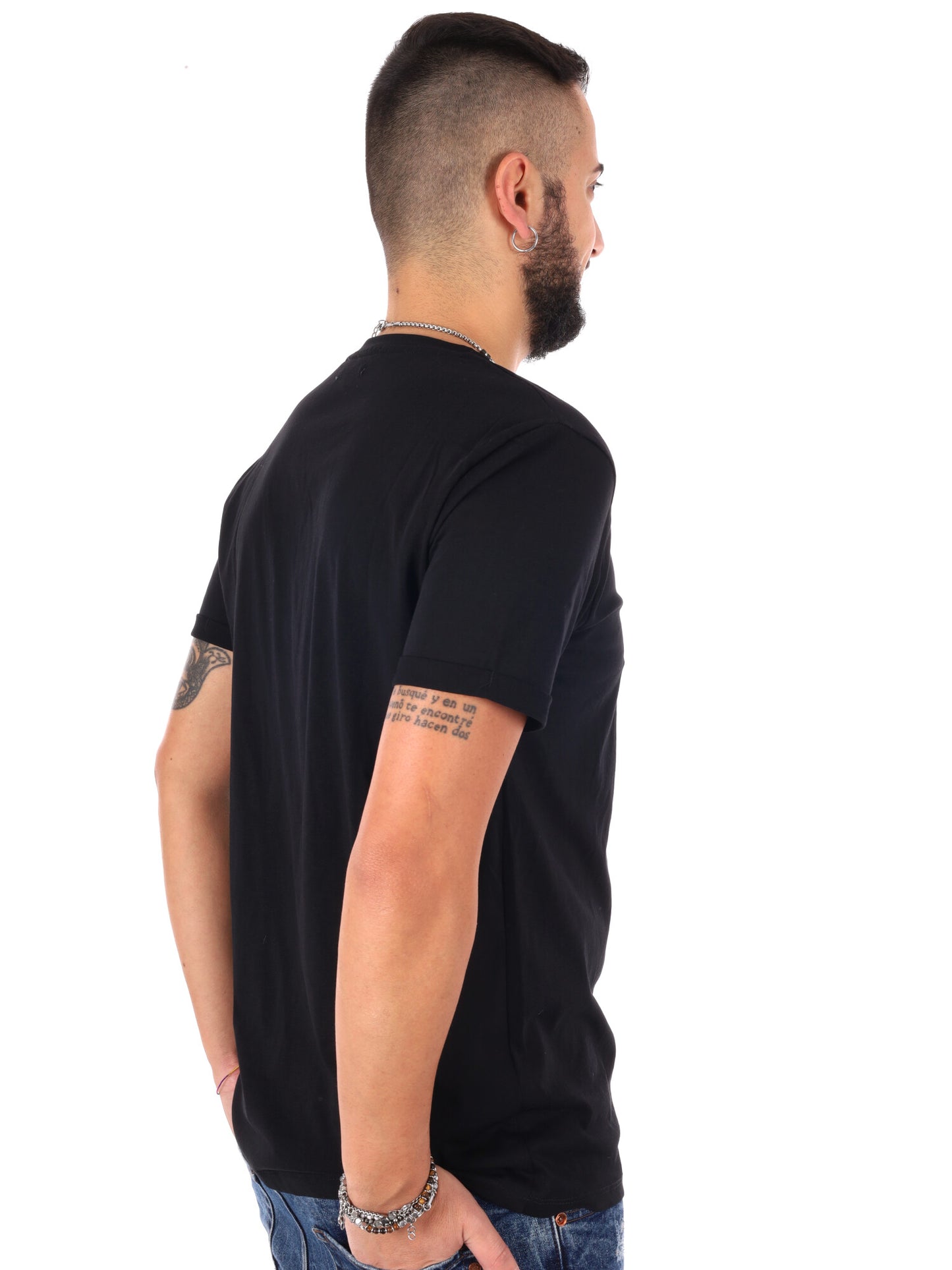 T-shirt con taschino Gianni Lupo da uomo in nero