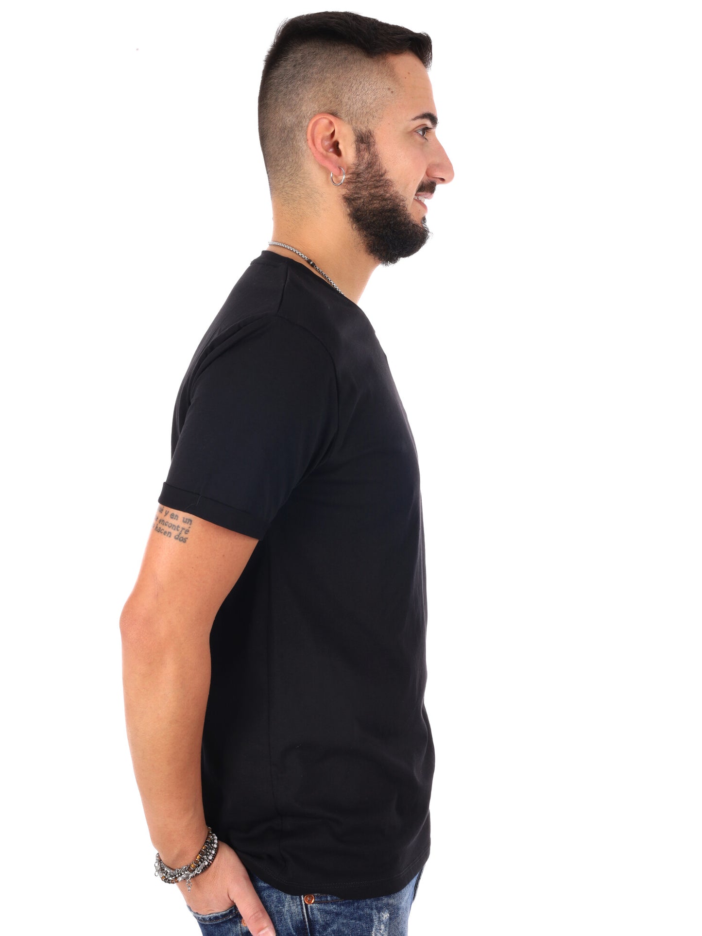 T-shirt con taschino Gianni Lupo da uomo in nero