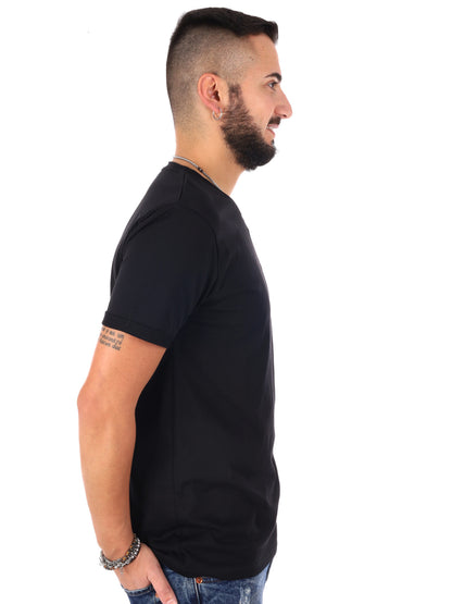 T-shirt con taschino Gianni Lupo da uomo in nero