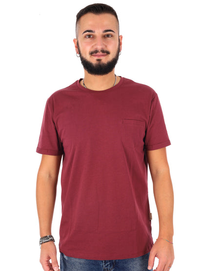 T-shirt maniche corte bordeaux da uomo Gianni Lupo casual