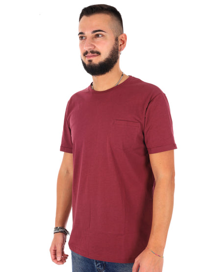 T-shirt maniche corte bordeaux da uomo Gianni Lupo casual