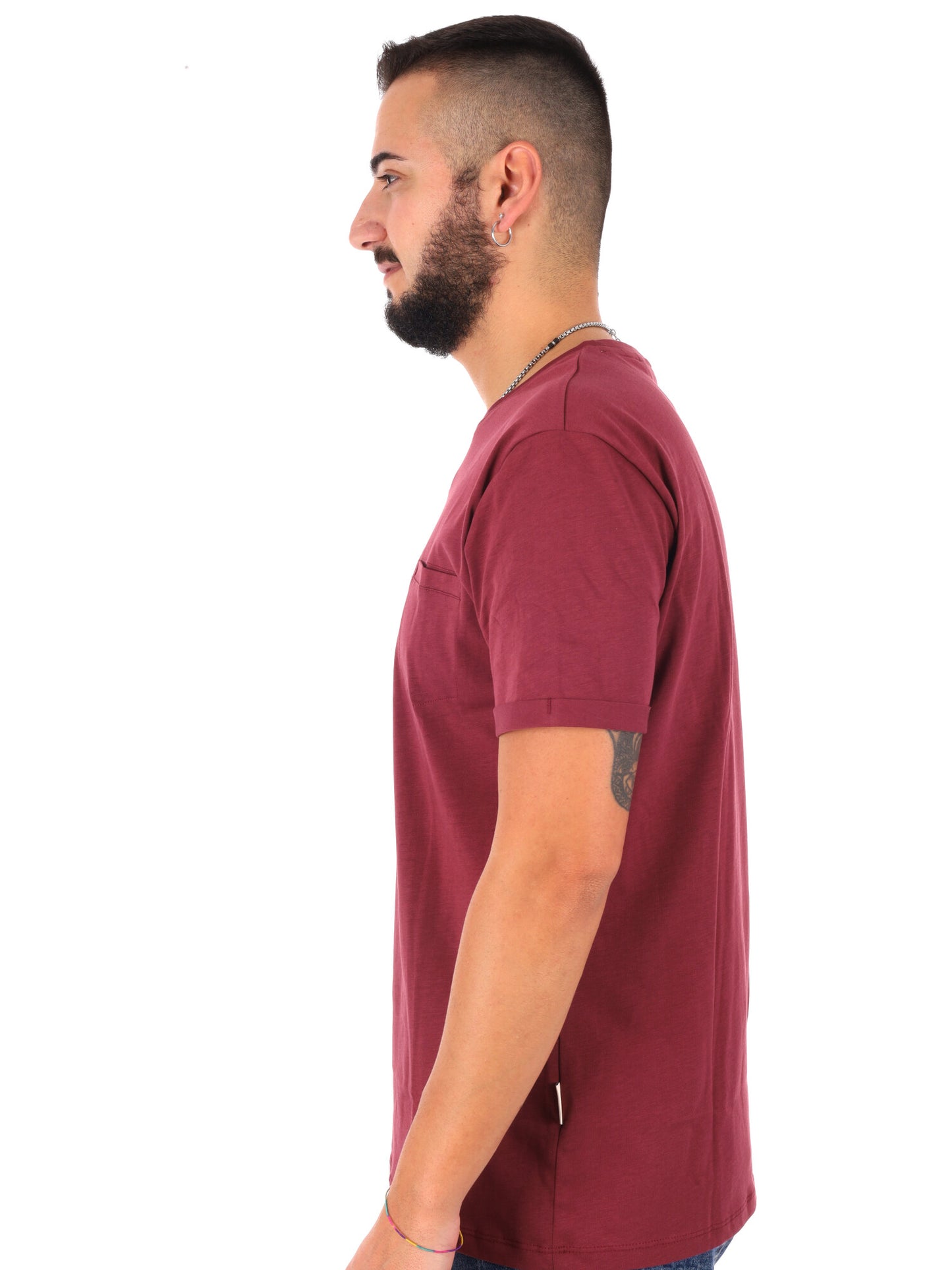 T-shirt maniche corte bordeaux da uomo Gianni Lupo casual